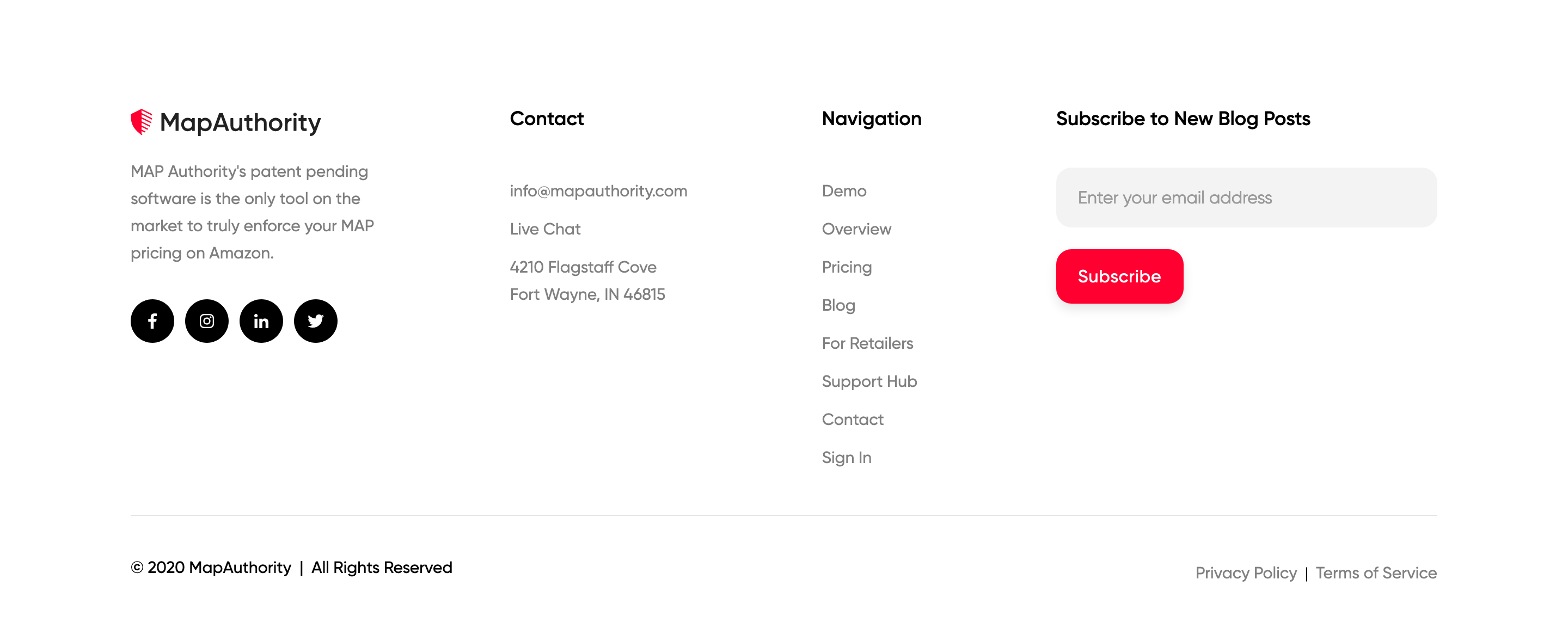 Mapauthority Footer component screenshot