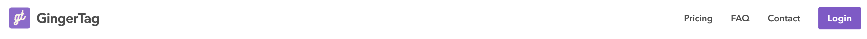 Gingertag Header component screenshot