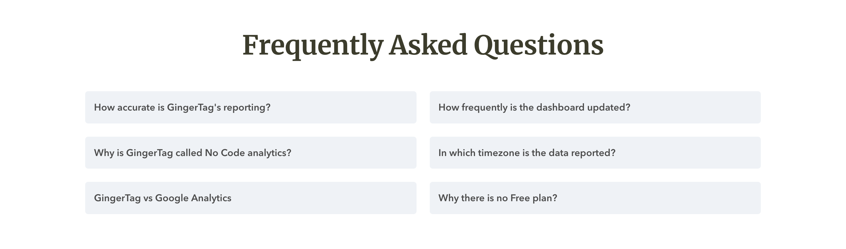Gingertag Faq component screenshot