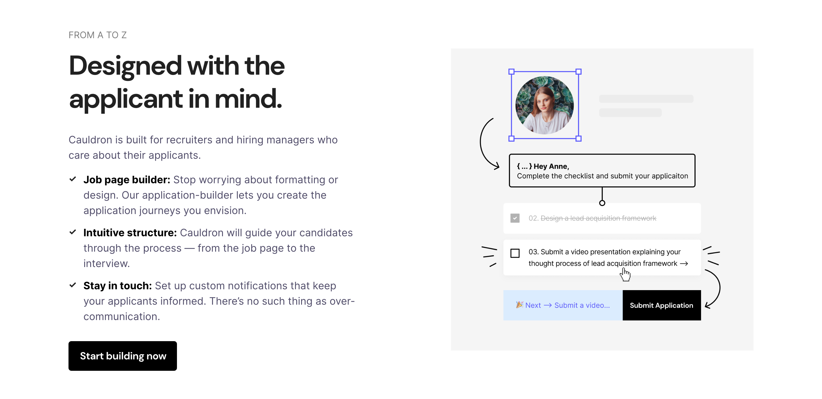 New.cauldron Feature component screenshot