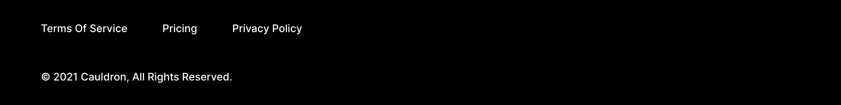 New.cauldron Footer component screenshot