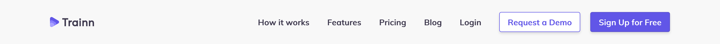 Trainn Header component screenshot