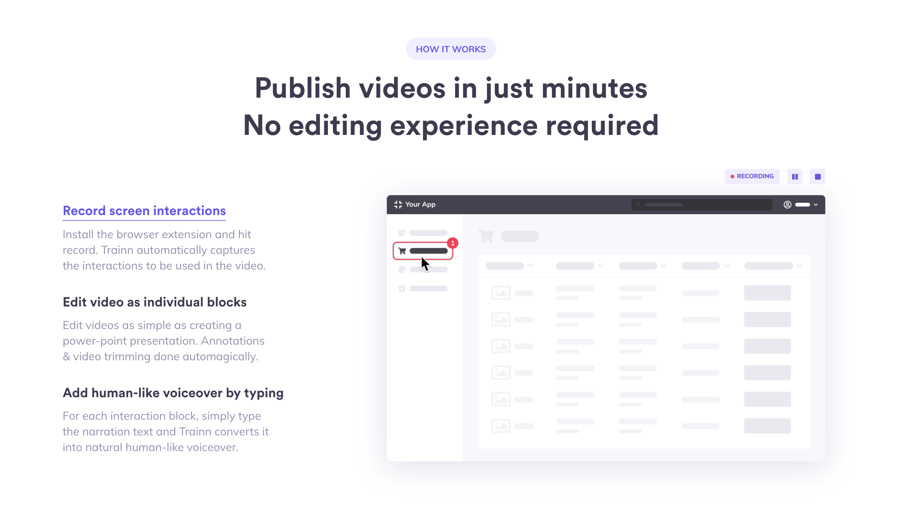 Trainn Feature component screenshot