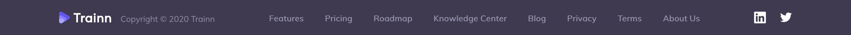 Trainn Footer component screenshot