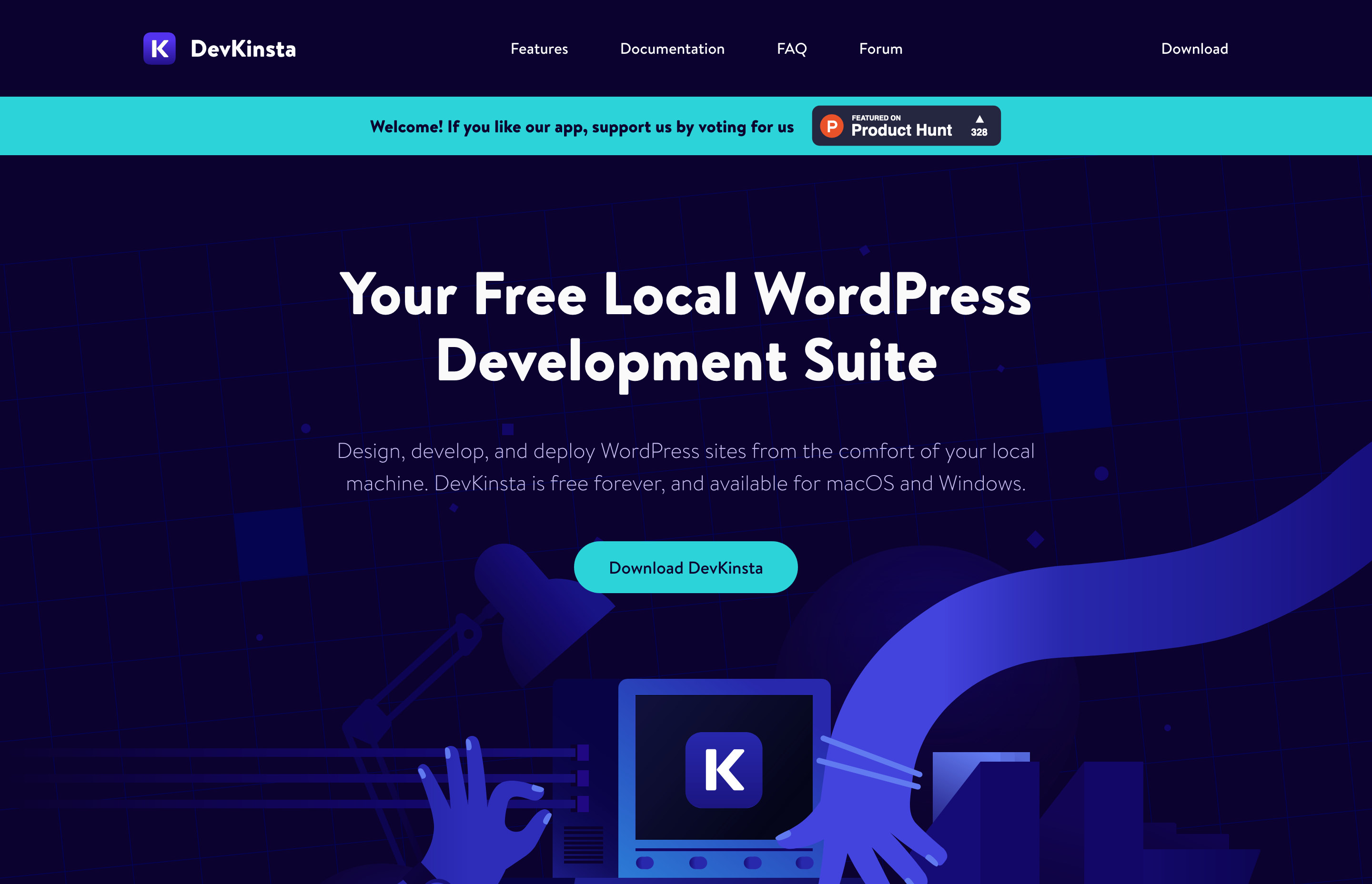 Kinsta Hero component screenshot