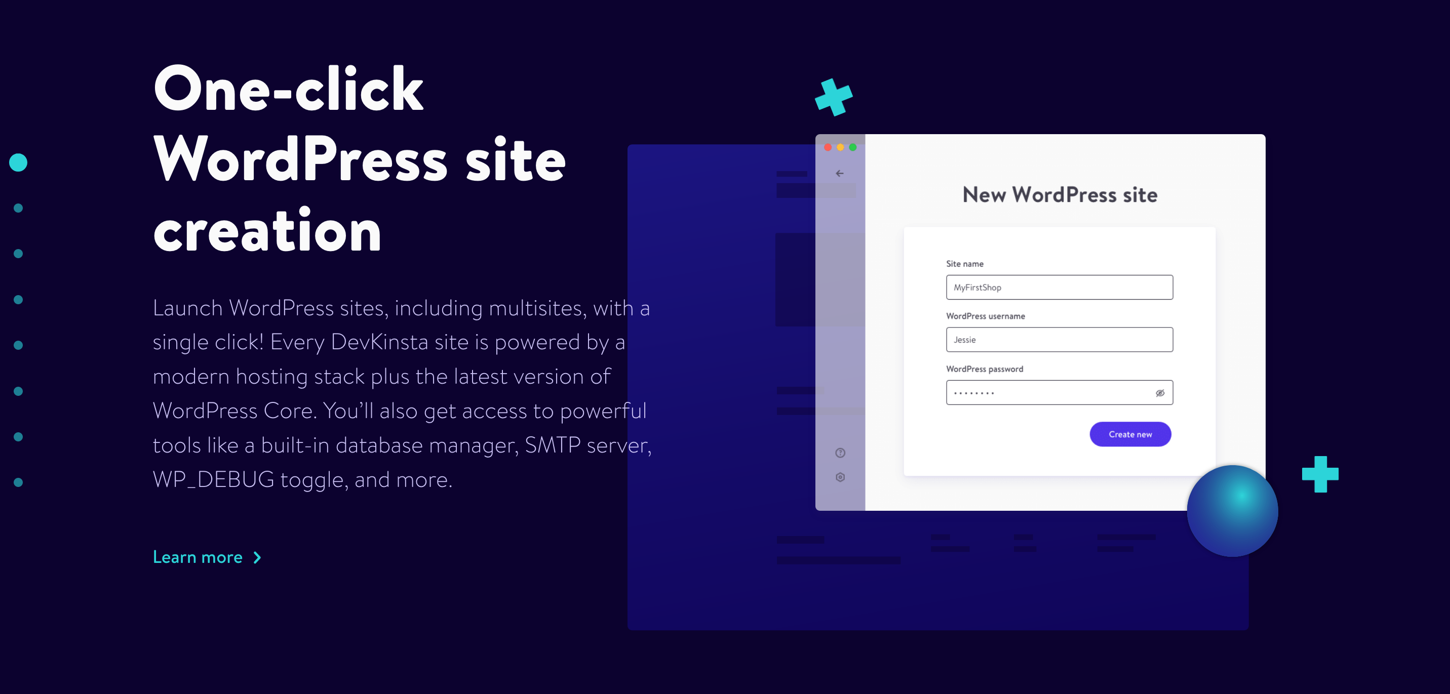 Kinsta Feature component screenshot