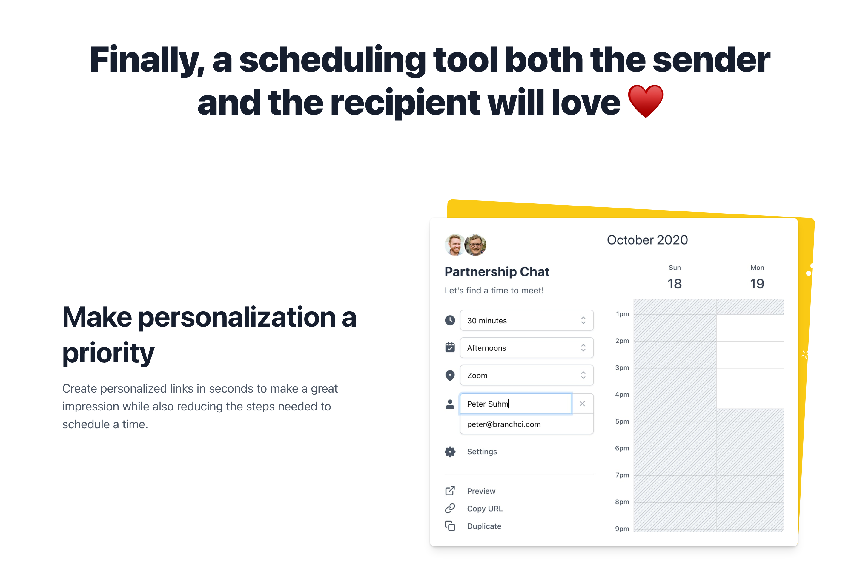 Savvycal Feature component screenshot