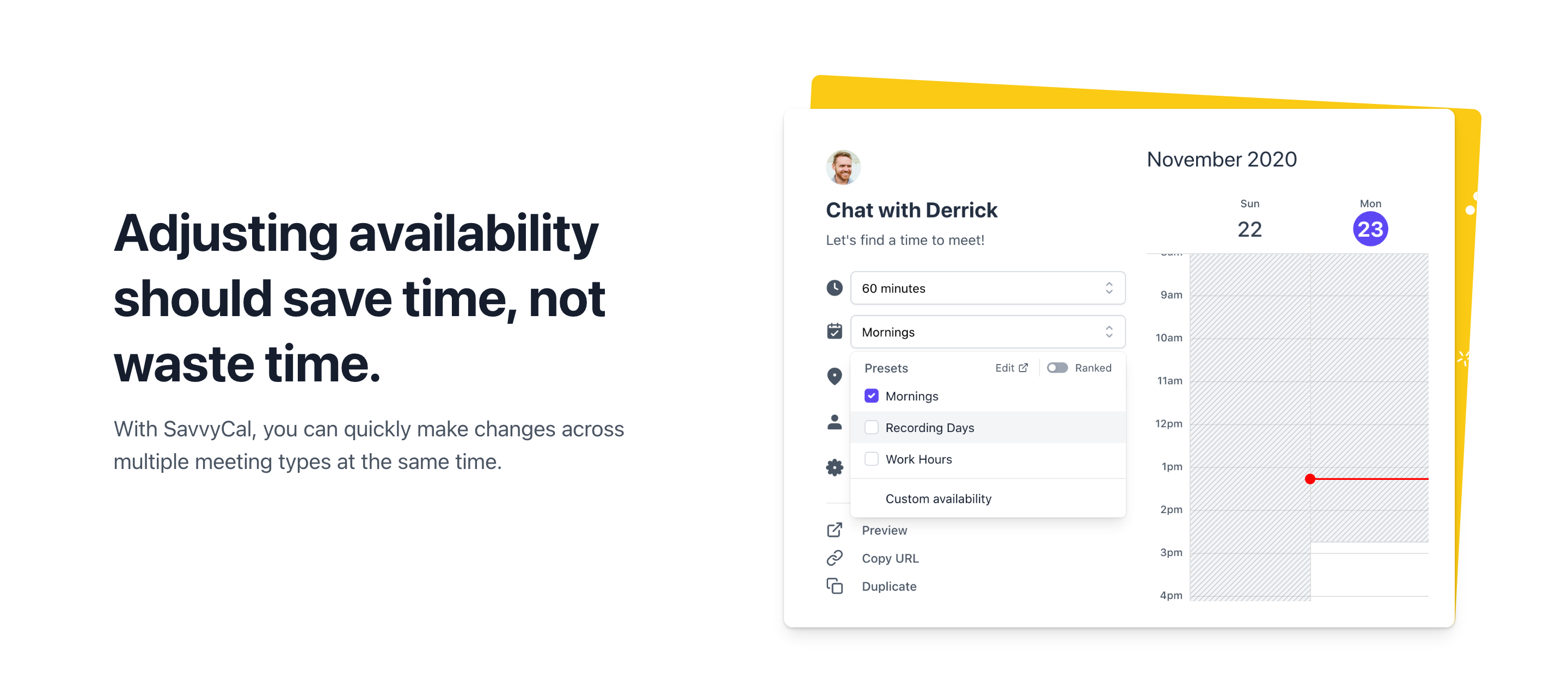 Savvycal Feature component screenshot