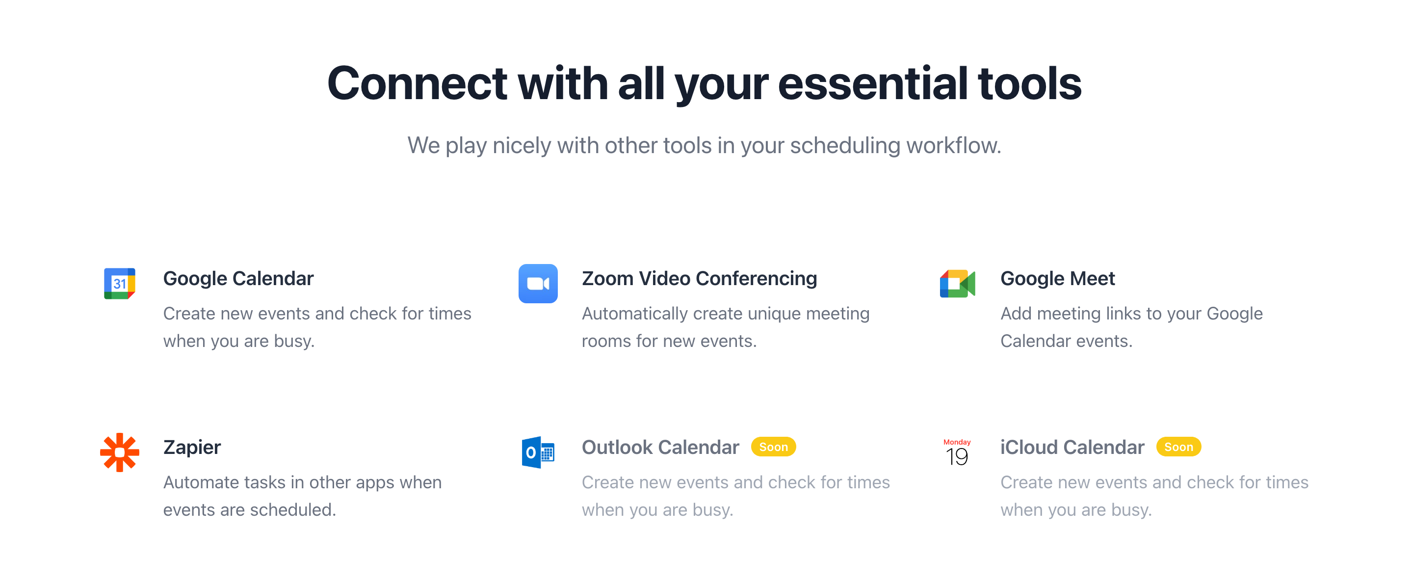 Savvycal Integrations component screenshot