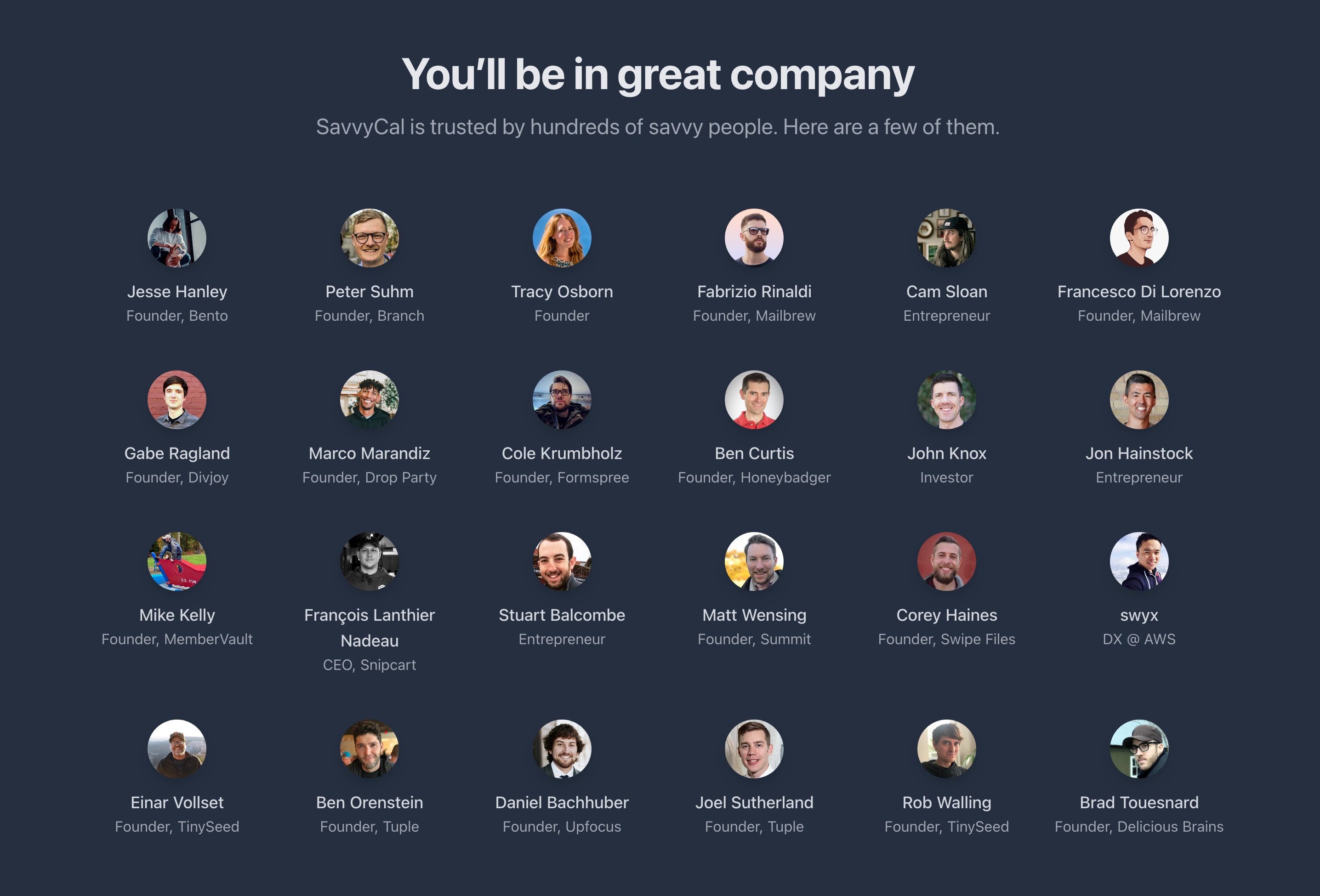 Savvycal Testimonial component screenshot