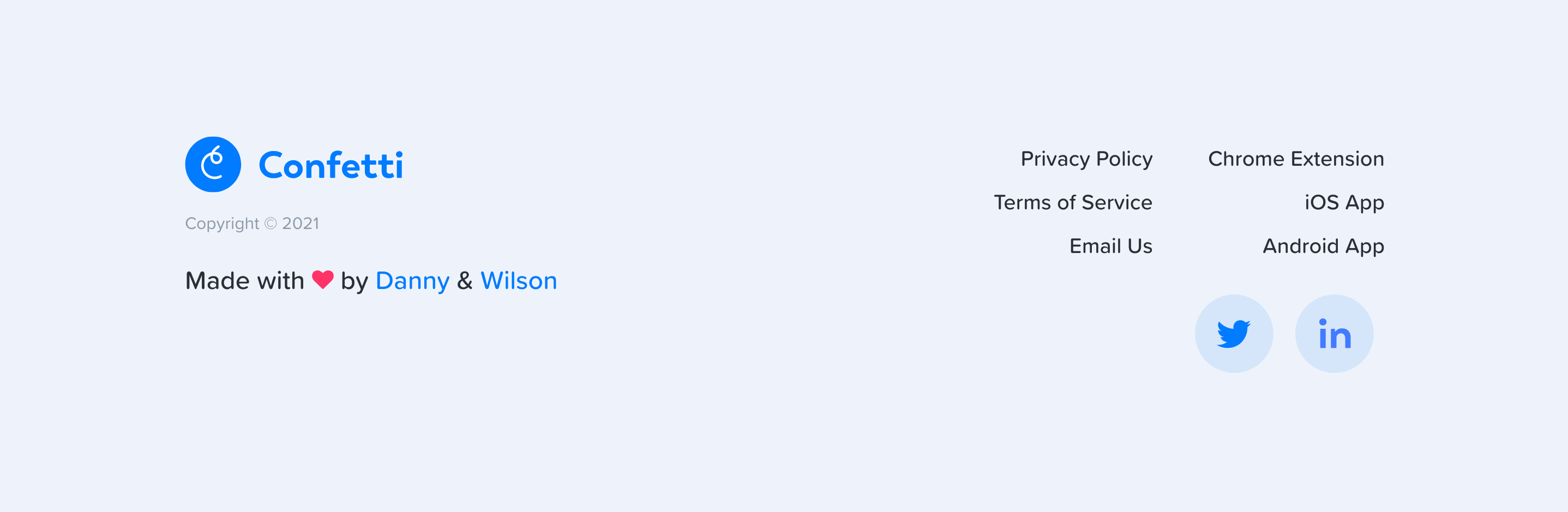 Confettihabits Footer component screenshot