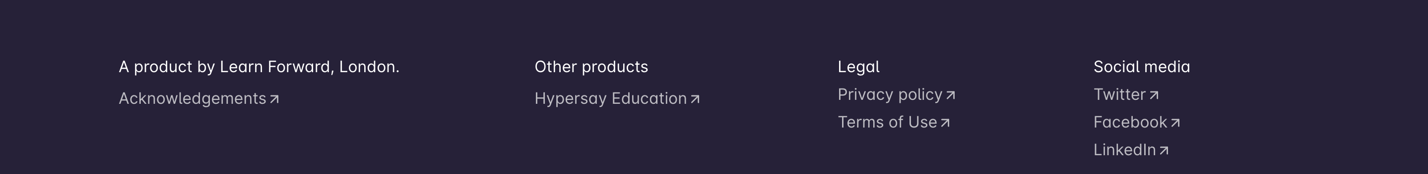Hypersay Footer component screenshot