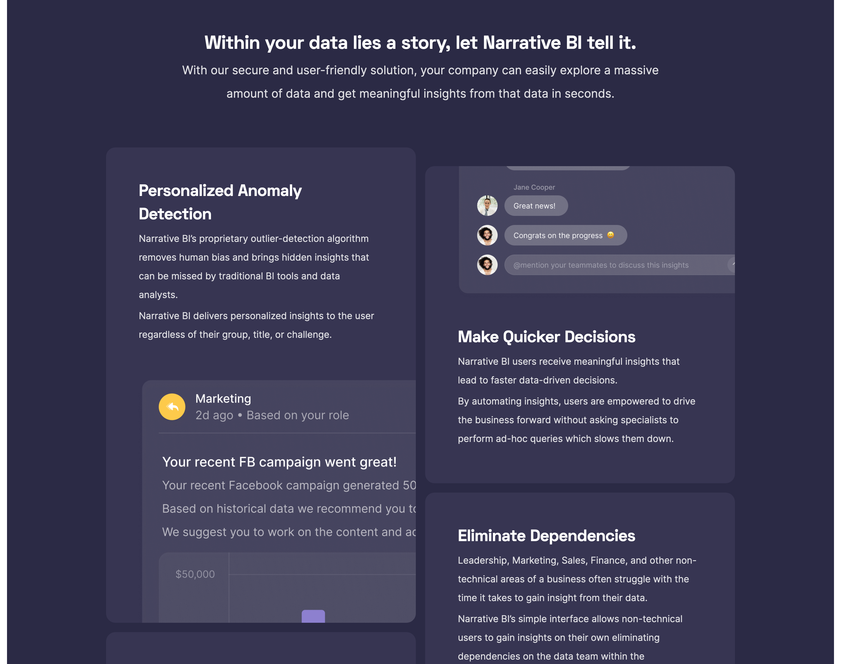 Narrative Content component screenshot