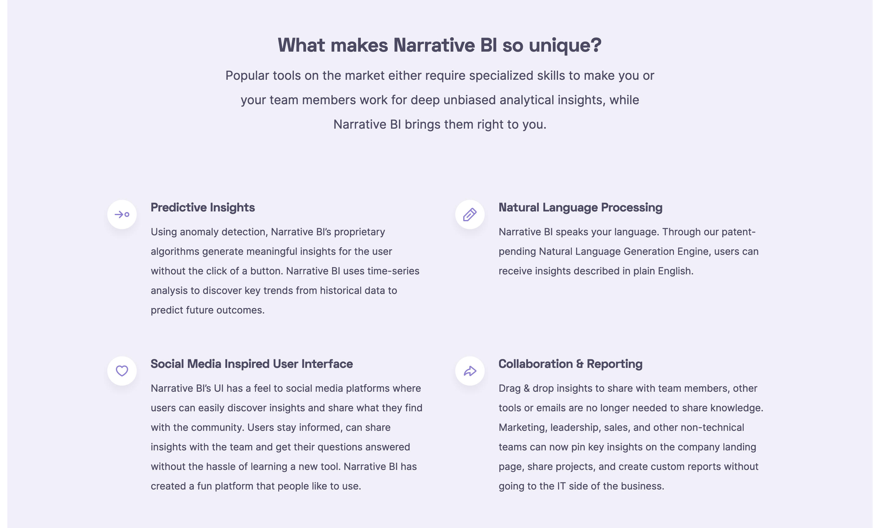Narrative Feature component screenshot