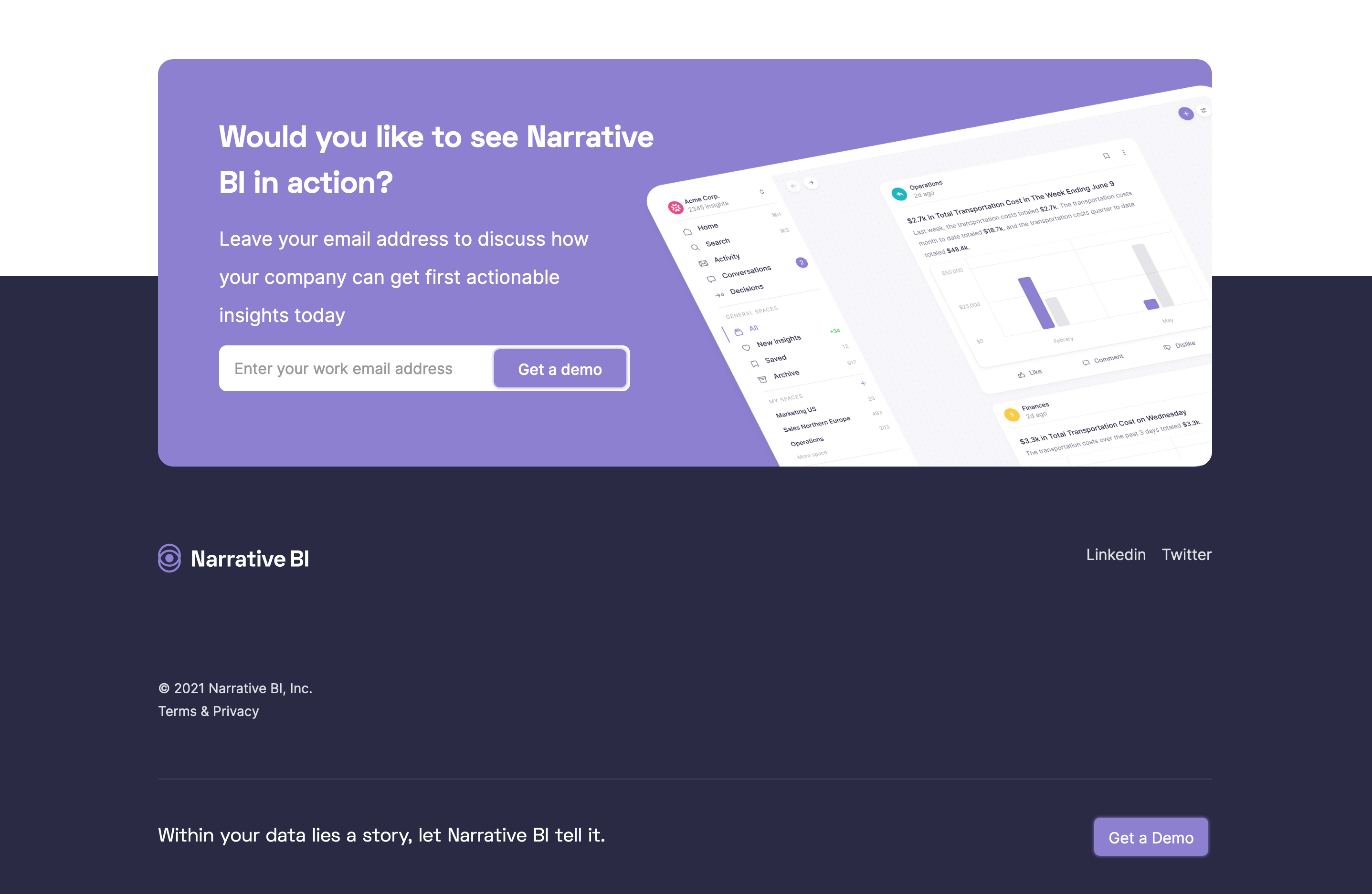 Narrative Footer component screenshot