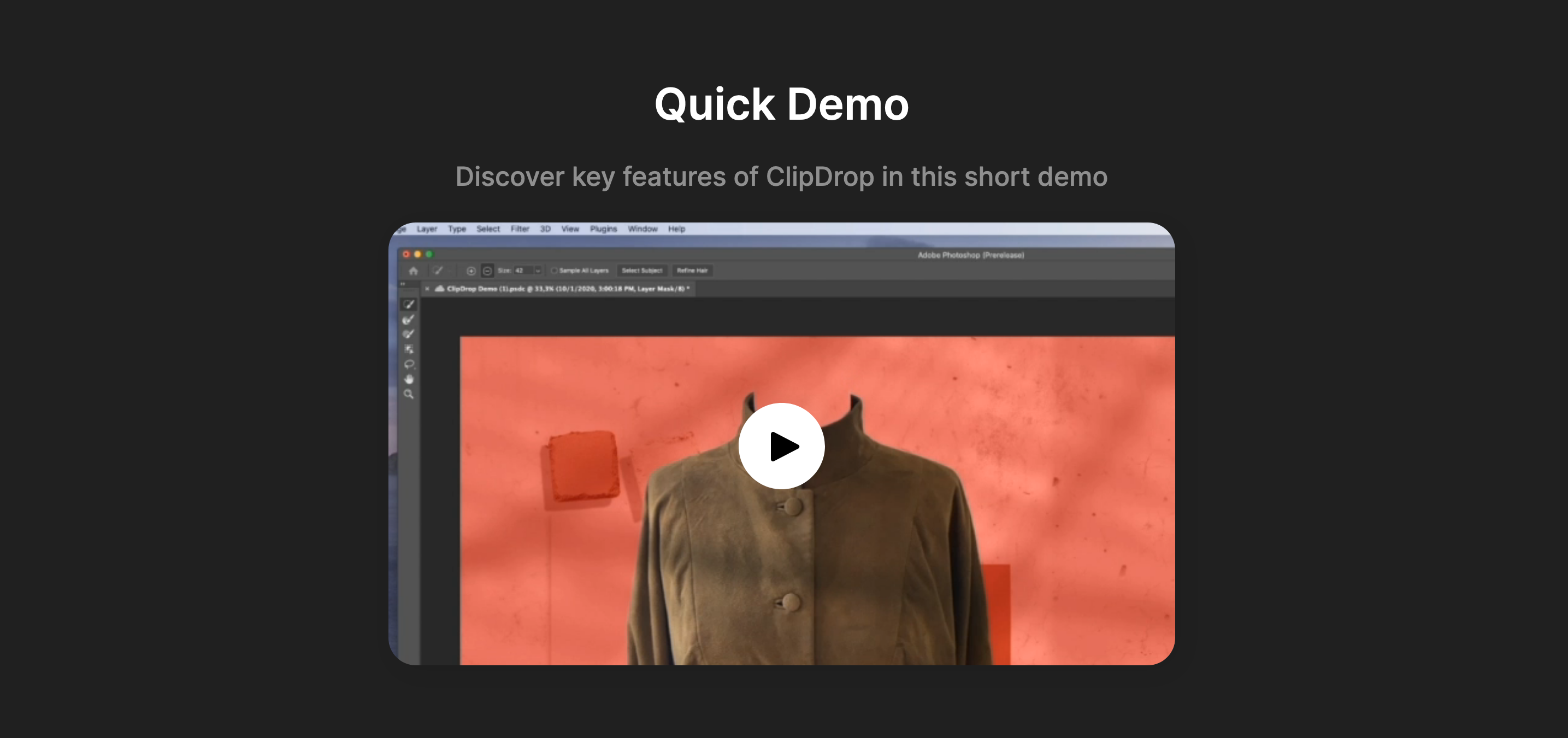 Clipdrop Demo component screenshot