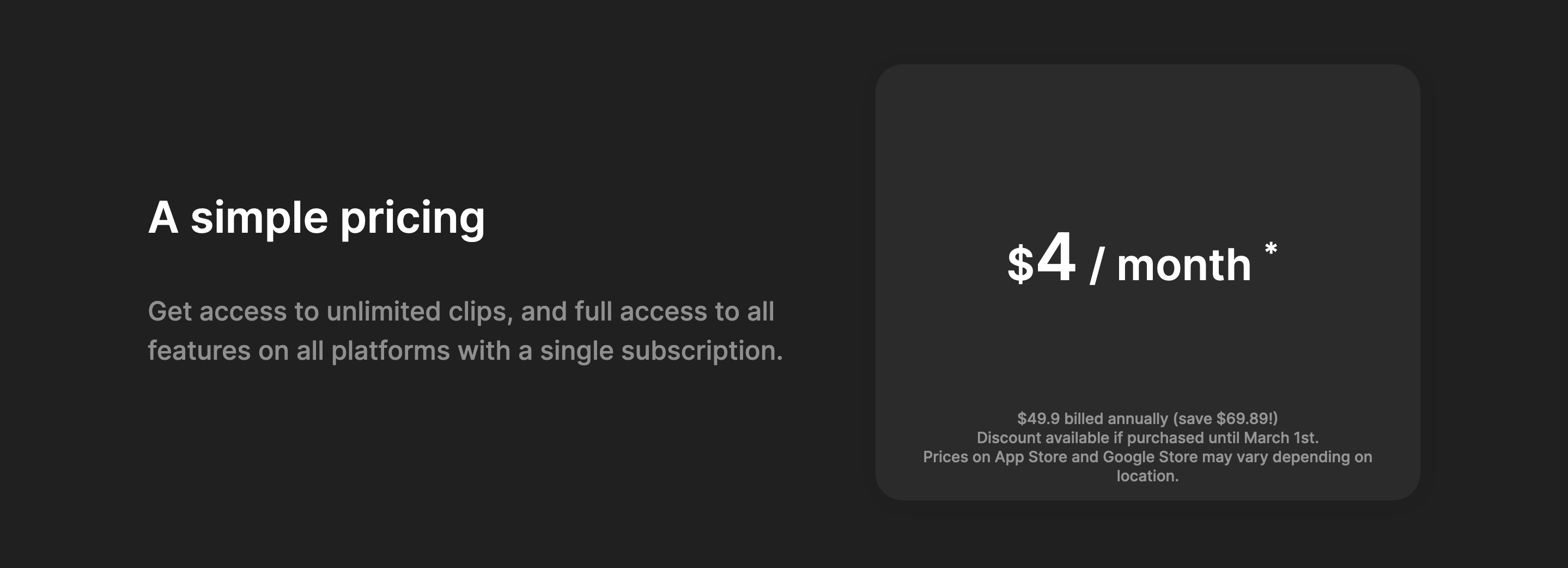 Clipdrop Pricing component screenshot