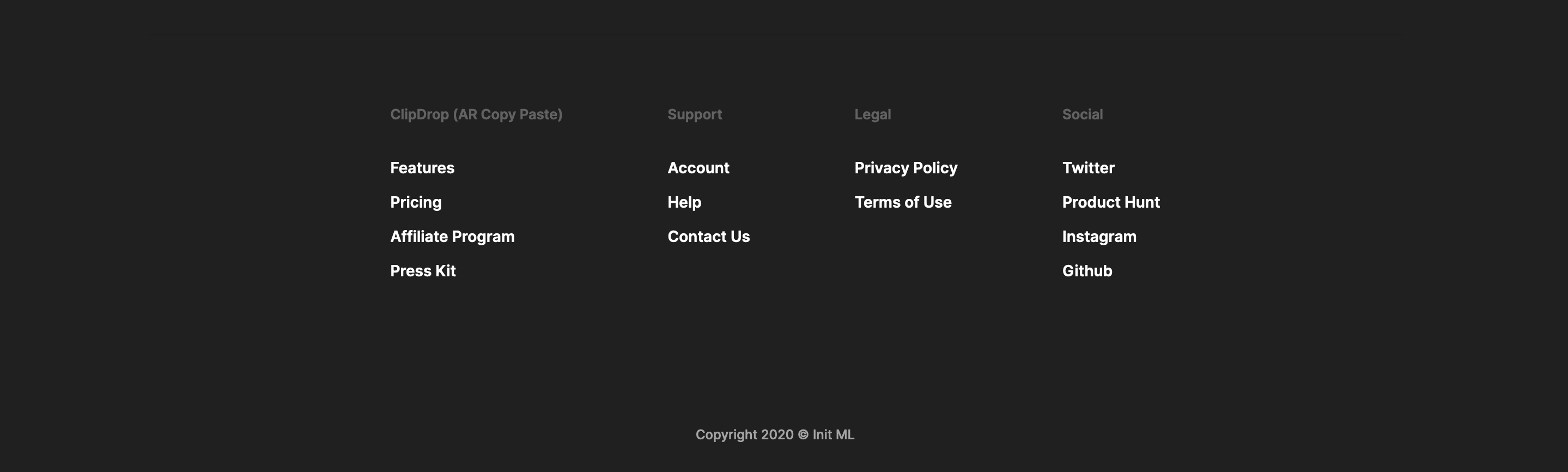 Clipdrop Footer component screenshot