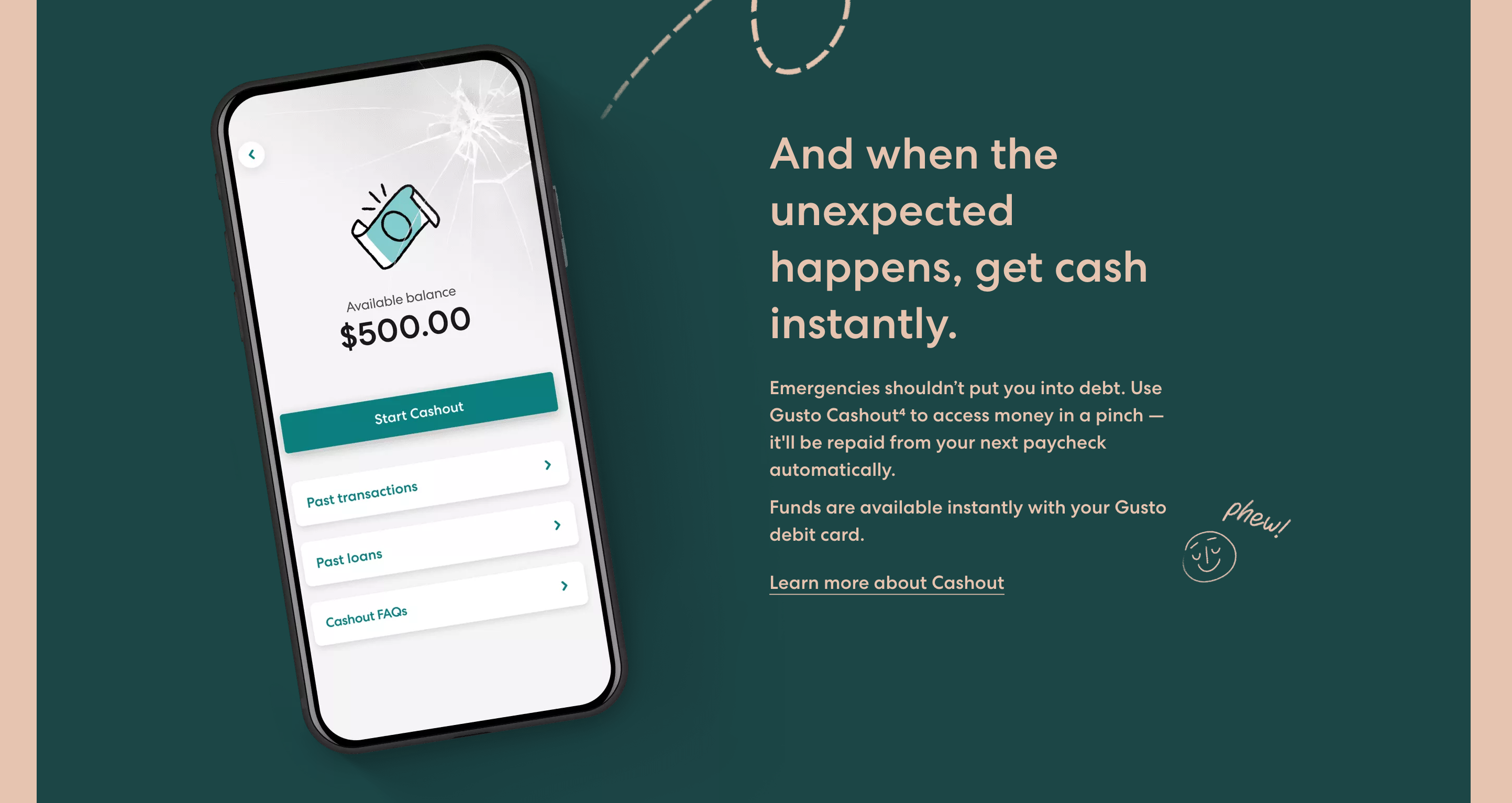 Gusto Wallet Feature component screenshot
