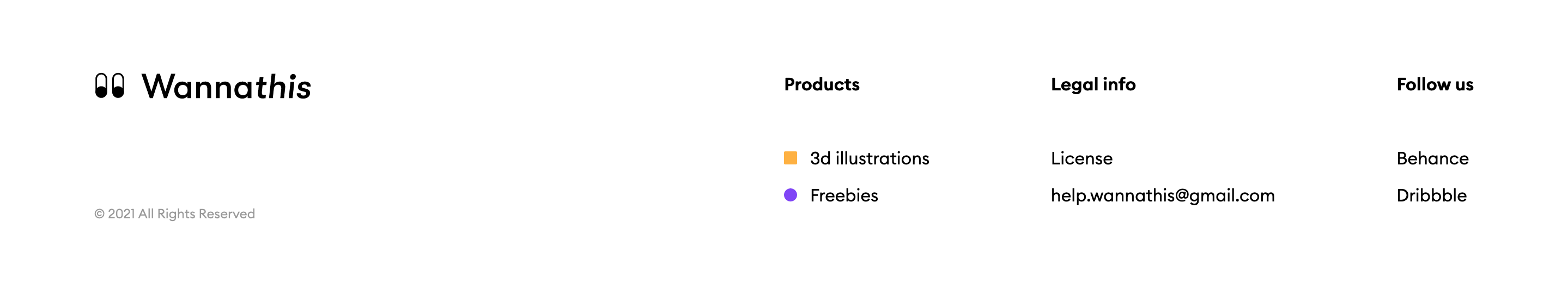 Wannathis Footer component screenshot