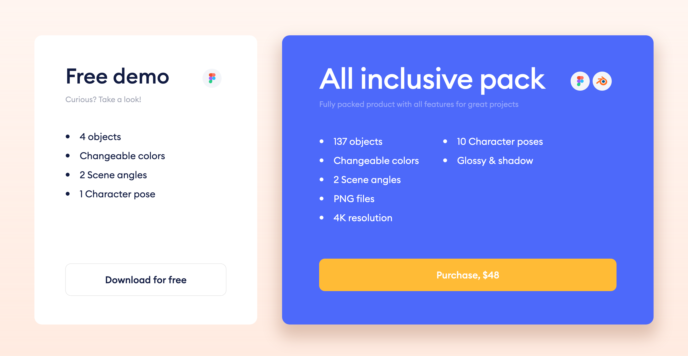 Wannathis Pricing component screenshot