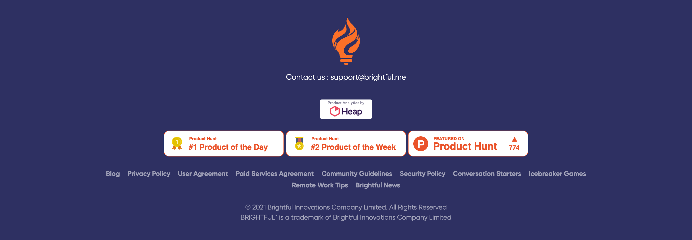 Brightful Footer component screenshot