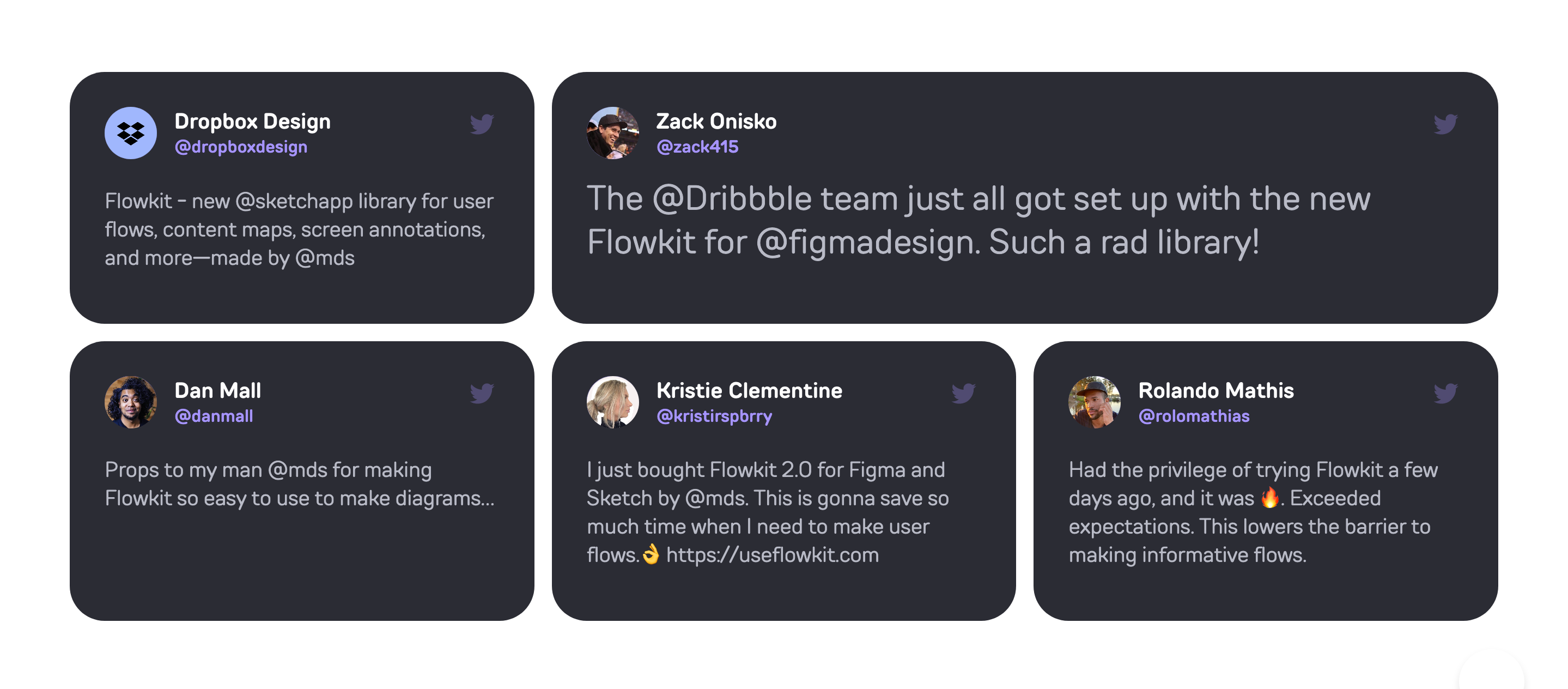 Useflowkit Testimonial component screenshot
