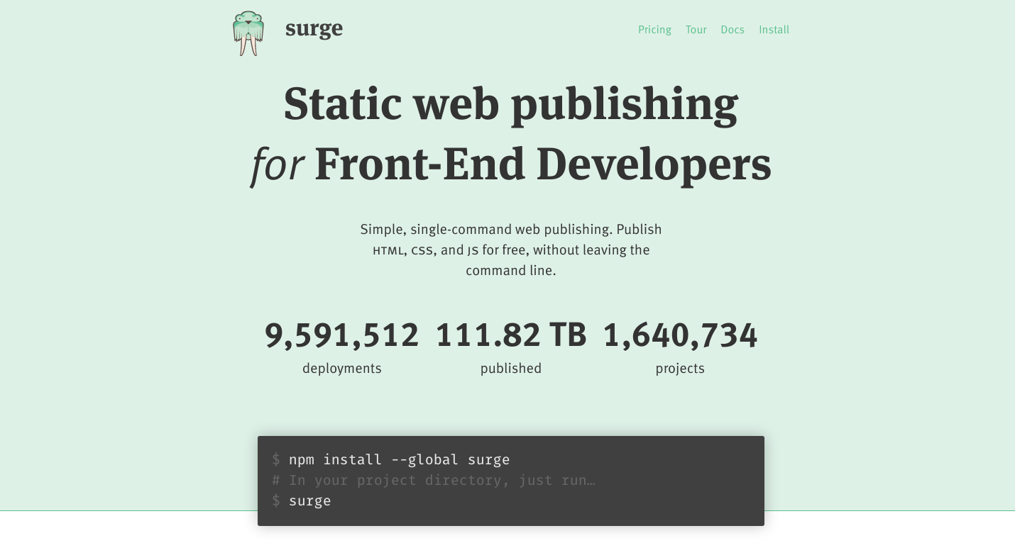 Surge Hero component screenshot