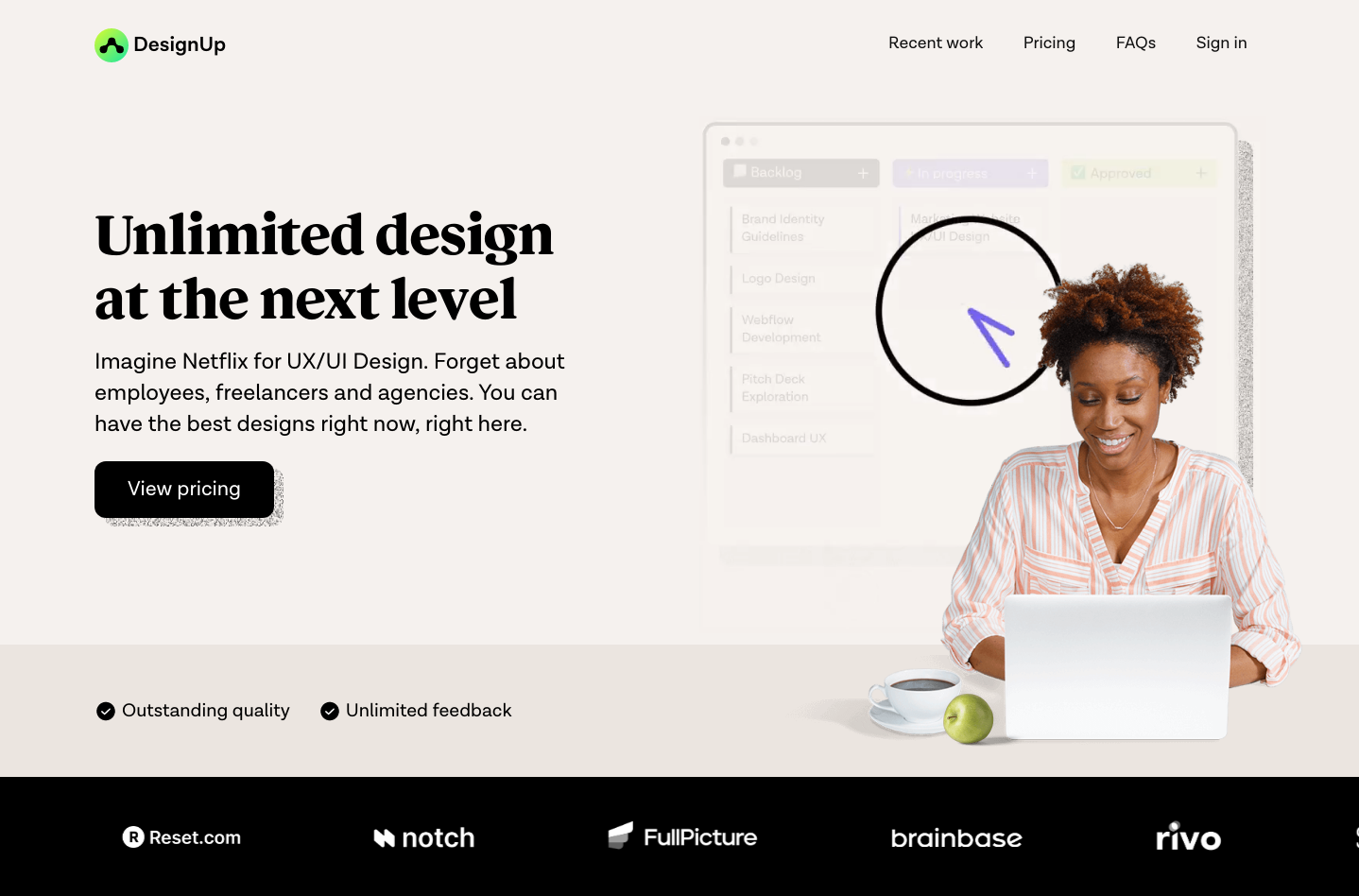 Designup Hero component screenshot