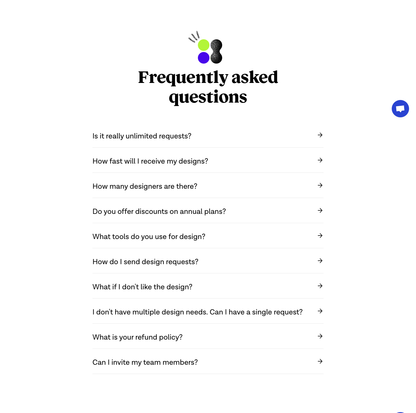 Designup Faq component screenshot