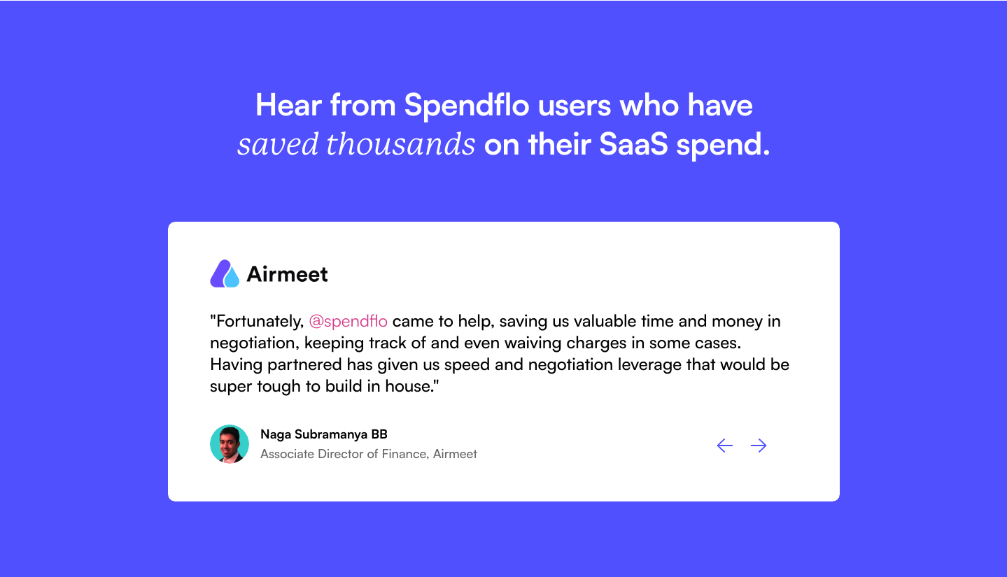 Spendflo Testimonial component screenshot