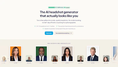 HeadshotPro hero section