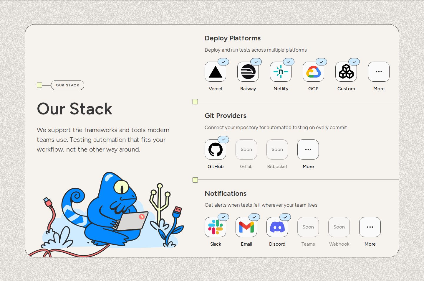 Bugster Integrations component screenshot