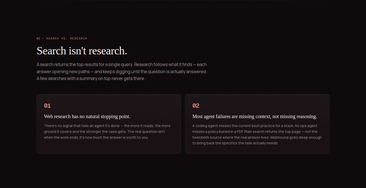 Webhound Problem component screenshot