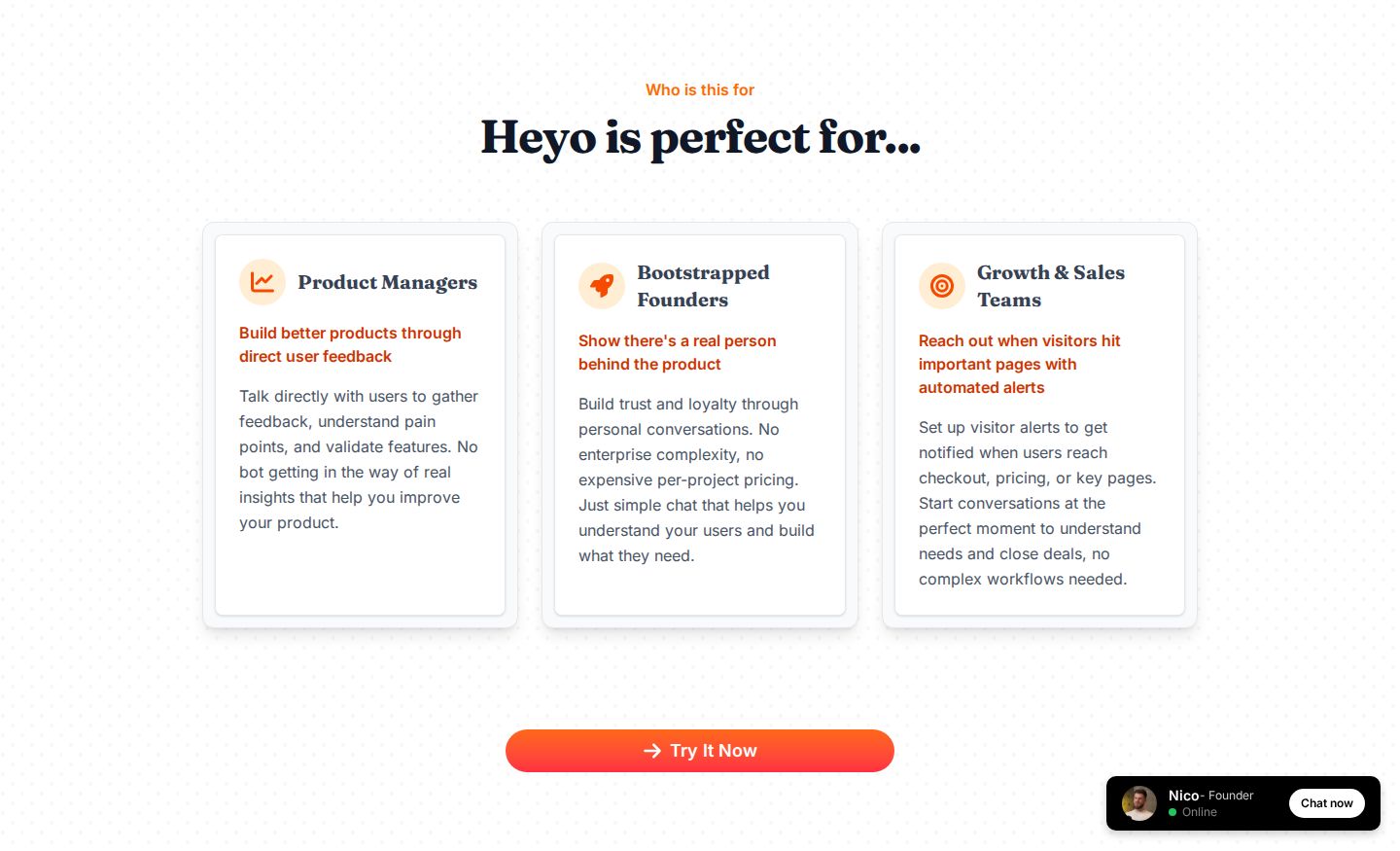 Heyo Audience component screenshot