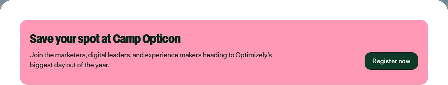 Optimizely Call To Action component screenshot