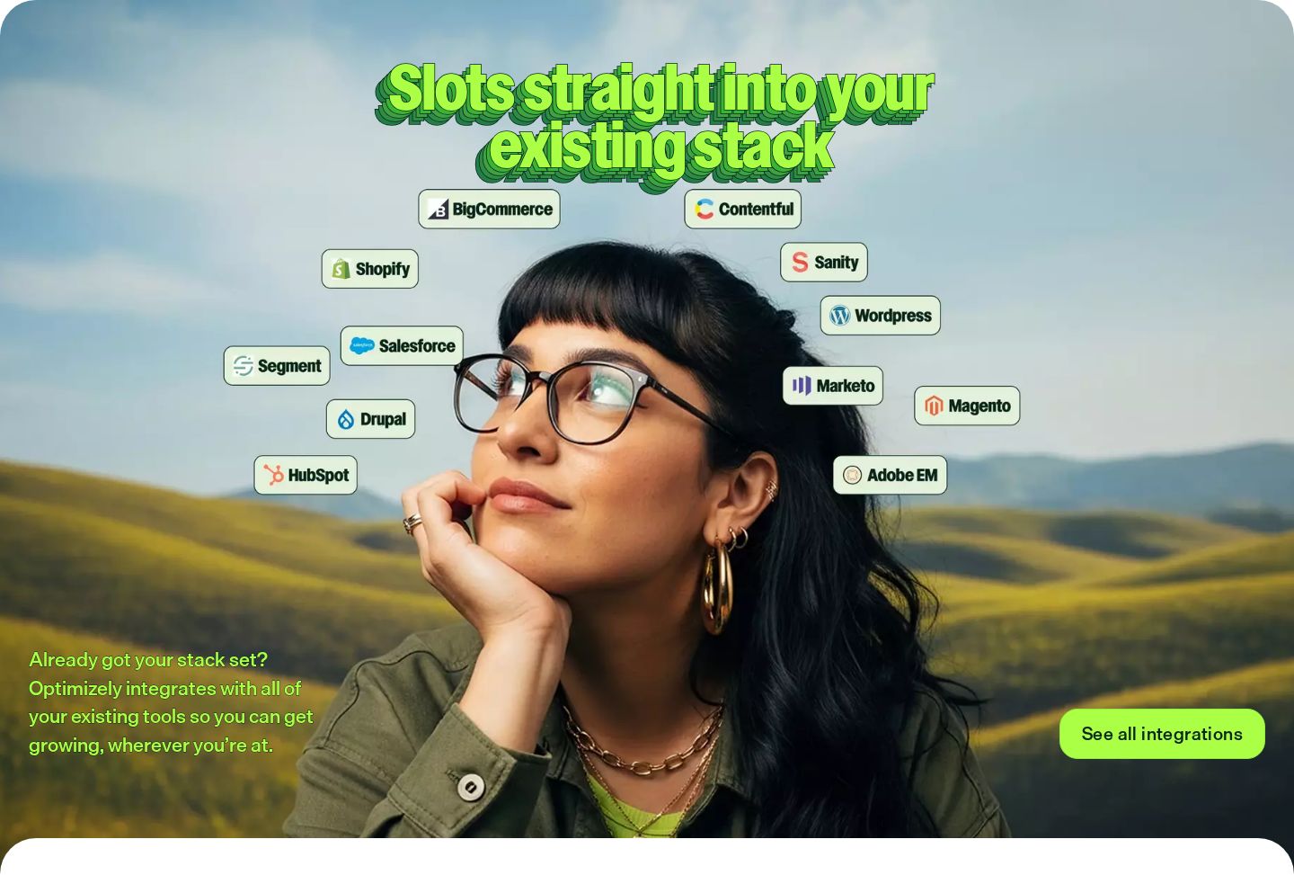 Optimizely Integrations component screenshot
