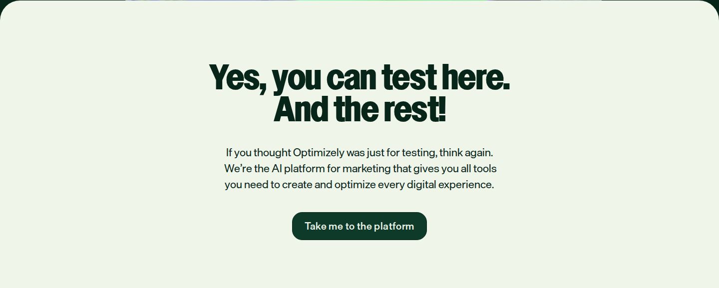 Optimizely Call To Action component screenshot