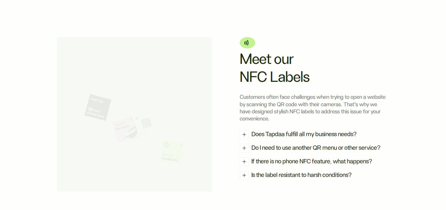 Tapdaa Faq component screenshot