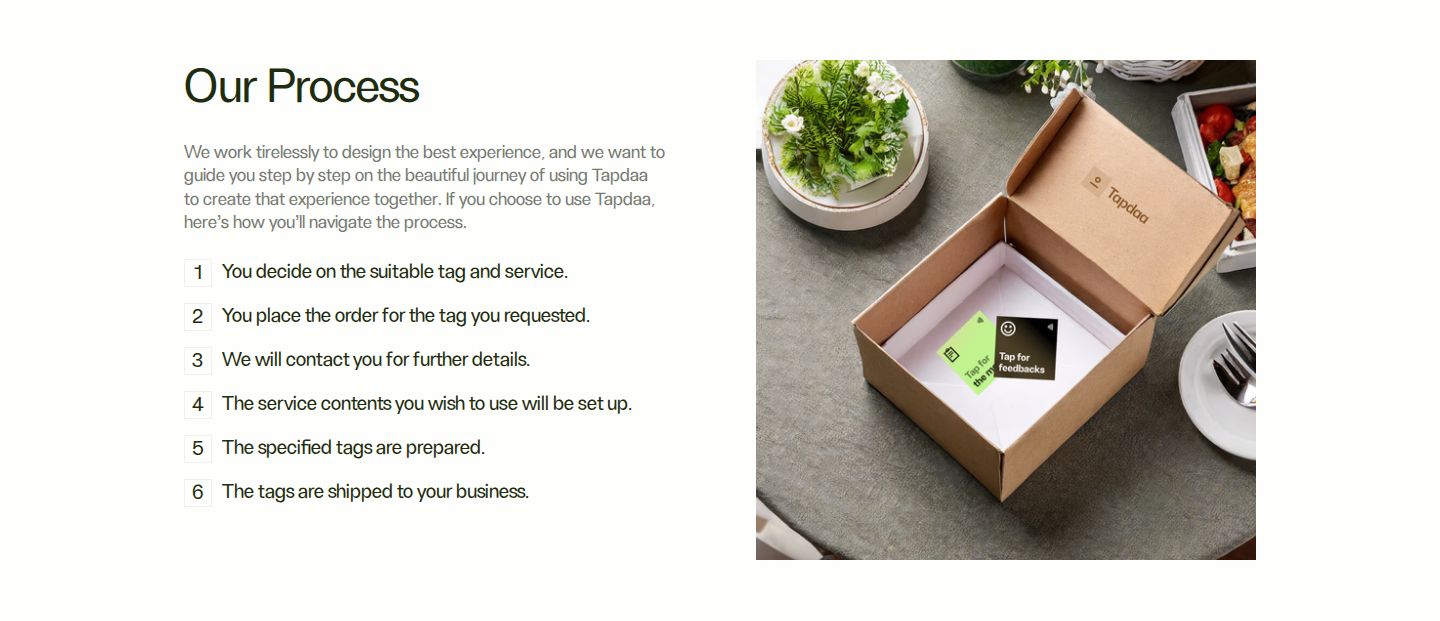 Tapdaa How It Works component screenshot
