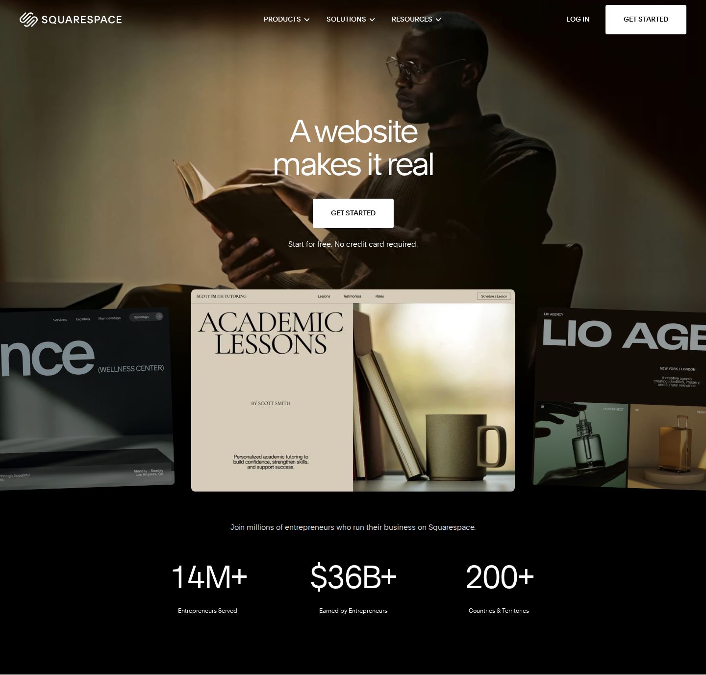 Squarespace Hero component screenshot