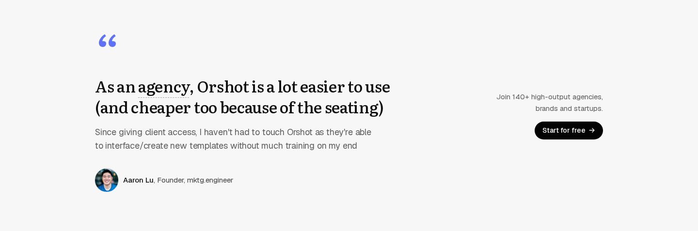 Orshot Testimonial component screenshot