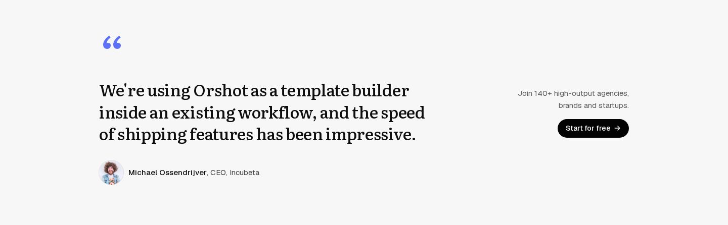 Orshot Testimonial component screenshot
