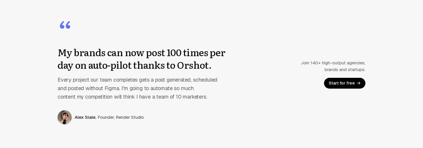Orshot Testimonial component screenshot
