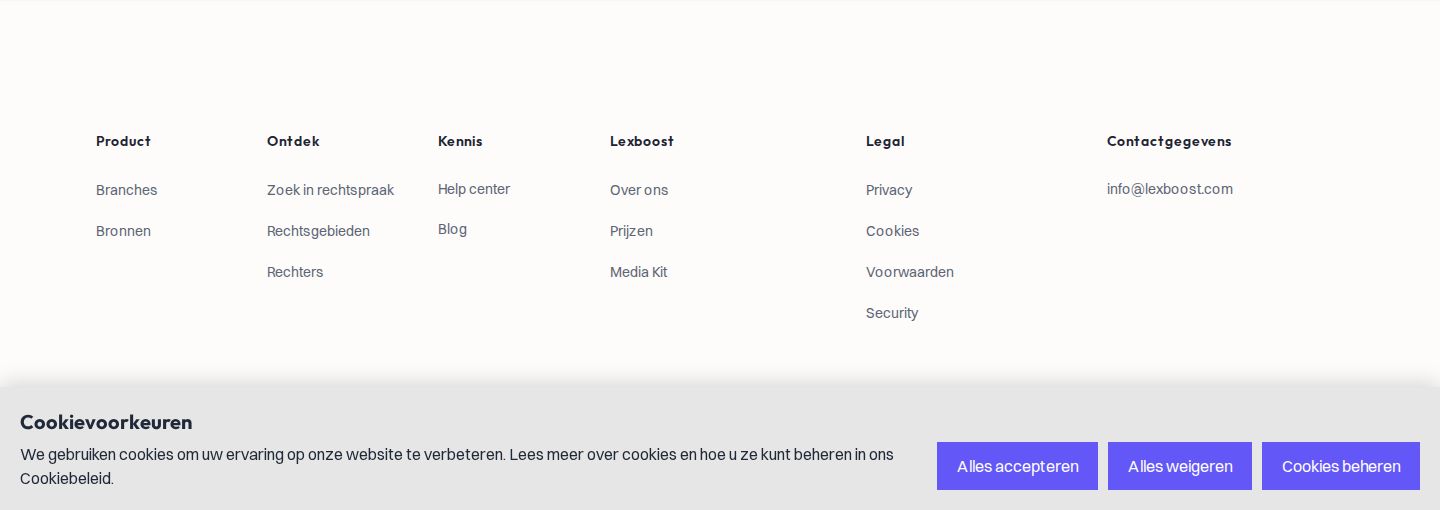 Lexboost Footer component screenshot