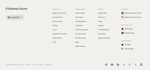 Footer section example