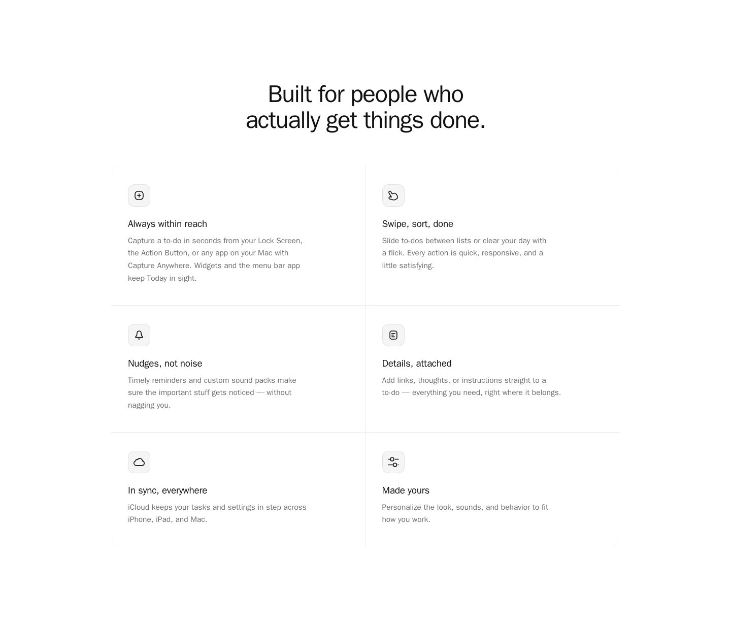 Hustla: light 2-column grid feature screenshot