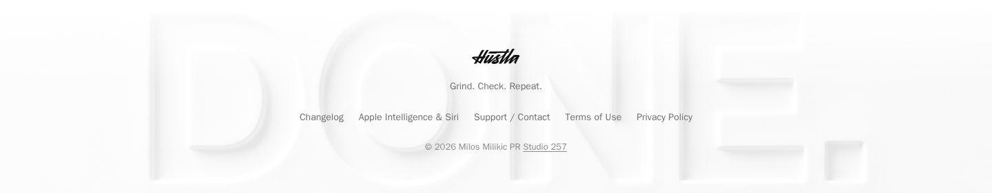 Hustla: light simple footer screenshot
