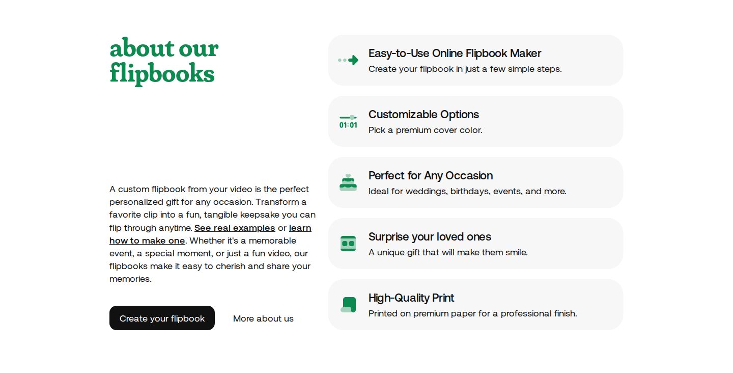 Video to Flipbook: light list feature screenshot