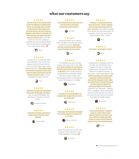 Testimonial section example